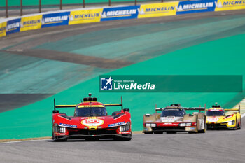 2024-07-14 - 50 FUOCO Antonio (ita), MOLINA Miguel (spa), NIELSEN Nicklas (dnk), Ferrari AF Corse, Ferrari 499P #50, Hypercar, action during the 2024 Rolex 6 Hours of Sao Paulo, 5th round of the 2024 FIA World Endurance Championship, from July 12 to 14, 2024 on the Autódromo José Carlos Pace in Interlagos, Brazil - FIA WEC - 6 HOURS OF SAO PAULO 2024 - ENDURANCE - MOTORS