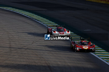 2024-07-14 - 51 PIER GUIDI Alessandro (ita), CALADO James (gbr), GIOVINAZZI Antonio (ita), Ferrari AF Corse, Ferrari 499P #51, Hypercar, action during the 2024 Rolex 6 Hours of Sao Paulo, 5th round of the 2024 FIA World Endurance Championship, from July 12 to 14, 2024 on the Autódromo José Carlos Pace in Interlagos, Brazil - FIA WEC - 6 HOURS OF SAO PAULO 2024 - ENDURANCE - MOTORS