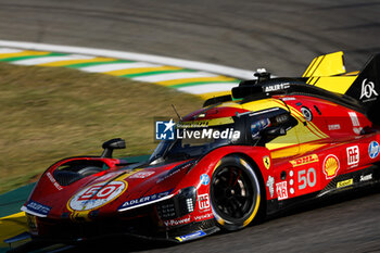 2024-07-14 - 50 FUOCO Antonio (ita), MOLINA Miguel (spa), NIELSEN Nicklas (dnk), Ferrari AF Corse, Ferrari 499P #50, Hypercar, action during the 2024 Rolex 6 Hours of Sao Paulo, 5th round of the 2024 FIA World Endurance Championship, from July 12 to 14, 2024 on the Autódromo José Carlos Pace in Interlagos, Brazil - FIA WEC - 6 HOURS OF SAO PAULO 2024 - ENDURANCE - MOTORS