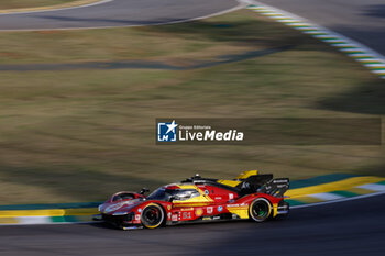 2024-07-14 - 51 PIER GUIDI Alessandro (ita), CALADO James (gbr), GIOVINAZZI Antonio (ita), Ferrari AF Corse, Ferrari 499P #51, Hypercar, action during the 2024 Rolex 6 Hours of Sao Paulo, 5th round of the 2024 FIA World Endurance Championship, from July 12 to 14, 2024 on the Autódromo José Carlos Pace in Interlagos, Brazil - FIA WEC - 6 HOURS OF SAO PAULO 2024 - ENDURANCE - MOTORS