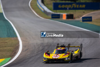 2024-07-14 - 83 KUBICA Robert (pol), SHWARTZMAN Robert (isr), YE Yifei (chn), AF Corse, Ferrari 499P #83, Hypercar, action during the 2024 Rolex 6 Hours of Sao Paulo, 5th round of the 2024 FIA World Endurance Championship, from July 11 to 14, 2024 on the Autódromo José Carlos Pace in Interlagos, Brazil - FIA WEC - 6 HOURS OF SAO PAULO 2024 - ENDURANCE - MOTORS