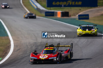 2024-07-14 - 50 FUOCO Antonio (ita), MOLINA Miguel (spa), NIELSEN Nicklas (dnk), Ferrari AF Corse, Ferrari 499P #50, Hypercar, action during the 2024 Rolex 6 Hours of Sao Paulo, 5th round of the 2024 FIA World Endurance Championship, from July 11 to 14, 2024 on the Autódromo José Carlos Pace in Interlagos, Brazil - FIA WEC - 6 HOURS OF SAO PAULO 2024 - ENDURANCE - MOTORS