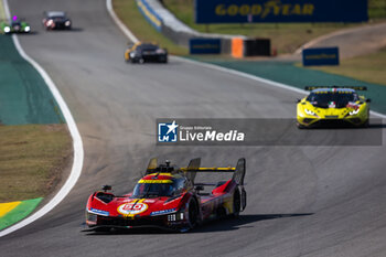 2024-07-14 - 50 FUOCO Antonio (ita), MOLINA Miguel (spa), NIELSEN Nicklas (dnk), Ferrari AF Corse, Ferrari 499P #50, Hypercar, action during the 2024 Rolex 6 Hours of Sao Paulo, 5th round of the 2024 FIA World Endurance Championship, from July 11 to 14, 2024 on the Autódromo José Carlos Pace in Interlagos, Brazil - FIA WEC - 6 HOURS OF SAO PAULO 2024 - ENDURANCE - MOTORS