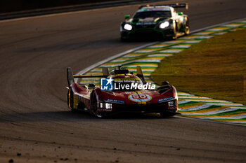 2024-07-14 - 50 FUOCO Antonio (ita), MOLINA Miguel (spa), NIELSEN Nicklas (dnk), Ferrari AF Corse, Ferrari 499P #50, Hypercar, action during the 2024 Rolex 6 Hours of Sao Paulo, 5th round of the 2024 FIA World Endurance Championship, from July 12 to 14, 2024 on the Autódromo José Carlos Pace in Interlagos, Brazil - FIA WEC - 6 HOURS OF SAO PAULO 2024 - ENDURANCE - MOTORS