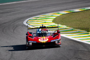 2024-07-14 - 51 PIER GUIDI Alessandro (ita), CALADO James (gbr), GIOVINAZZI Antonio (ita), Ferrari AF Corse, Ferrari 499P #51, action during the 2024 Rolex 6 Hours of Sao Paulo, 5th round of the 2024 FIA World Endurance Championship, from July 11 to 14, 2024 on the Autódromo José Carlos Pace in Interlagos, Brazil - FIA WEC - 6 HOURS OF SAO PAULO 2024 - ENDURANCE - MOTORS