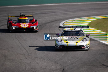 2024-07-14 - 92 MALYKHIN Aliaksandr (kna), STURM Joel (ger), BACHLER Klaus (aut), Manthey Purerxcing, Porsche 911 GT3 R #91, action during the 2024 Rolex 6 Hours of Sao Paulo, 5th round of the 2024 FIA World Endurance Championship, from July 11 to 14, 2024 on the Autódromo José Carlos Pace in Interlagos, Brazil - FIA WEC - 6 HOURS OF SAO PAULO 2024 - ENDURANCE - MOTORS