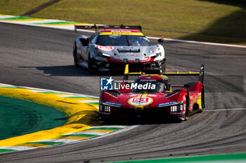 2024-07-14 - 51 PIER GUIDI Alessandro (ita), CALADO James (gbr), GIOVINAZZI Antonio (ita), Ferrari AF Corse, Ferrari 499P #51, action during the 2024 Rolex 6 Hours of Sao Paulo, 5th round of the 2024 FIA World Endurance Championship, from July 11 to 14, 2024 on the Autódromo José Carlos Pace in Interlagos, Brazil - FIA WEC - 6 HOURS OF SAO PAULO 2024 - ENDURANCE - MOTORS