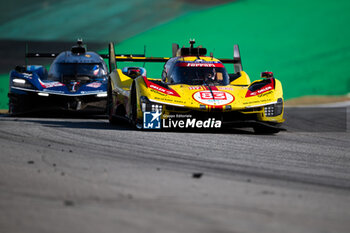 2024-07-14 - 83 KUBICA Robert (pol), SHWARTZMAN Robert (isr), YE Yifei (chn), AF Corse, Ferrari 499P #83, action during the 2024 Rolex 6 Hours of Sao Paulo, 5th round of the 2024 FIA World Endurance Championship, from July 11 to 14, 2024 on the Autódromo José Carlos Pace in Interlagos, Brazil - FIA WEC - 6 HOURS OF SAO PAULO 2024 - ENDURANCE - MOTORS