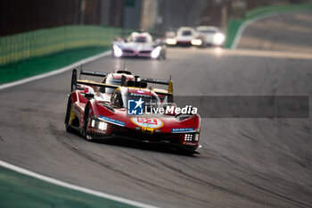 2024-07-14 - 51 PIER GUIDI Alessandro (ita), CALADO James (gbr), GIOVINAZZI Antonio (ita), Ferrari AF Corse, Ferrari 499P #51, action during the 2024 Rolex 6 Hours of Sao Paulo, 5th round of the 2024 FIA World Endurance Championship, from July 11 to 14, 2024 on the Autódromo José Carlos Pace in Interlagos, Brazil - FIA WEC - 6 HOURS OF SAO PAULO 2024 - ENDURANCE - MOTORS