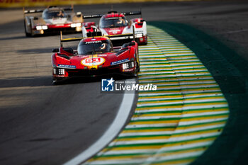 2024-07-14 - 51 PIER GUIDI Alessandro (ita), CALADO James (gbr), GIOVINAZZI Antonio (ita), Ferrari AF Corse, Ferrari 499P #51, action during the 2024 Rolex 6 Hours of Sao Paulo, 5th round of the 2024 FIA World Endurance Championship, from July 11 to 14, 2024 on the Autódromo José Carlos Pace in Interlagos, Brazil - FIA WEC - 6 HOURS OF SAO PAULO 2024 - ENDURANCE - MOTORS