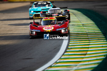 2024-07-14 - 50 FUOCO Antonio (ita), MOLINA Miguel (spa), NIELSEN Nicklas (dnk), Ferrari AF Corse, Ferrari 499P #50, action during the 2024 Rolex 6 Hours of Sao Paulo, 5th round of the 2024 FIA World Endurance Championship, from July 11 to 14, 2024 on the Autódromo José Carlos Pace in Interlagos, Brazil - FIA WEC - 6 HOURS OF SAO PAULO 2024 - ENDURANCE - MOTORS