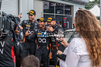 2024-09-22 - Jens KLINGMANN,Ahmad AL HARTHY,Sam DE HAAN, celebrate the victory at Fanatec GT Word Challenge in Monza - FANATEC GT ENDURANCE CUP - ENDURANCE - MOTORS