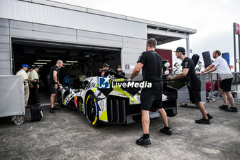 2024-09-12 - 94 DUVAL Loïc (fra), DI RESTA Paul (gbr), VANDOORNE Stoffel (bel), Peugeot TotalEnergies, Peugeot 9x8 #94, Hypercar, at scrutineering, verifications techniques, during the 2024 6 Hours of Fuji, 7th round of the 2024 FIA World Endurance Championship, from September 13 to 15, 2024 on the Fuji Speedway in Oyama, Shizuoka, Japan - FIA WEC - 6 HOURS OF FUJI 2024 - ENDURANCE - MOTORS