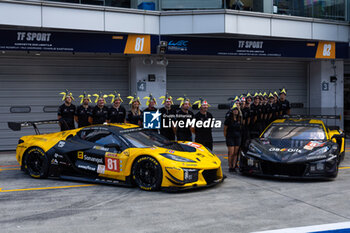 2024-09-12 - TF Sport team photo during the 2024 6 Hours of Fuji, 7th round of the 2024 FIA World Endurance Championship, from September 13 to 15, 2024 on the Fuji Speedway in Oyama, Shizuoka, Japan - FIA WEC - 6 HOURS OF FUJI 2024 - ENDURANCE - MOTORS