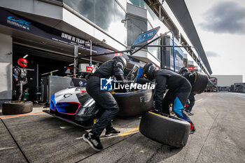 2024-09-13 - 15 VANTHOOR Dries (bel), MARCIELLO Raffaele (swi), WITTMANN Marco (ger), BMW M Team WRT, BMW Hybrid V8 #15, Hypercar, stand, pitlane, during the 2024 6 Hours of Fuji, 7th round of the 2024 FIA World Endurance Championship, from September 13 to 15, 2024 on the Fuji Speedway in Oyama, Shizuoka, Japan - FIA WEC - 6 HOURS OF FUJI 2024 - ENDURANCE - MOTORS