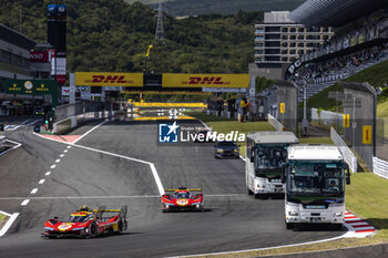 2024-09-14 - 50 FUOCO Antonio (ita), MOLINA Miguel (spa), NIELSEN Nicklas (dnk), Ferrari AF Corse, Ferrari 499P #50, Hypercar, 51 PIER GUIDI Alessandro (ita), CALADO James (gbr), GIOVINAZZI Antonio (ita), Ferrari AF Corse, Ferrari 499P #51, Hypercar, circuit safari, illustration during the 2024 6 Hours of Fuji, 7th round of the 2024 FIA World Endurance Championship, from September 13 to 15, 2024 on the Fuji Speedway in Oyama, Shizuoka, Japan - FIA WEC - 6 HOURS OF FUJI 2024 - ENDURANCE - MOTORS