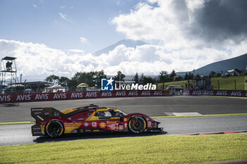 2024-09-14 - 50 FUOCO Antonio (ita), MOLINA Miguel (spa), NIELSEN Nicklas (dnk), Ferrari AF Corse, Ferrari 499P #50, Hypercar, action during the 2024 6 Hours of Fuji, 7th round of the 2024 FIA World Endurance Championship, from September 13 to 15, 2024 on the Fuji Speedway in Oyama, Shizuoka, Japan - FIA WEC - 6 HOURS OF FUJI 2024 - ENDURANCE - MOTORS