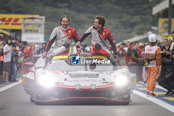 2024-09-15 - 54 FLOHR Thomas (swi), CASTELLACCI Francesco (ita), RIGON Davide (ita), Vista AF Corse, Ferrari 296 GT3 #54, LM GT3, AMBIANCE PORTRAIT podium during the 2024 6 Hours of Fuji, 7th round of the 2024 FIA World Endurance Championship, from September 13 to 15, 2024 on the Fuji Speedway in Oyama, Shizuoka, Japan - FIA WEC - 6 HOURS OF FUJI 2024 - ENDURANCE - MOTORS