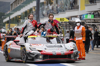 2024-09-15 - 54 FLOHR Thomas (swi), CASTELLACCI Francesco (ita), RIGON Davide (ita), Vista AF Corse, Ferrari 296 GT3 #54, LM GT3, AMBIANCE PORTRAIT podium during the 2024 6 Hours of Fuji, 7th round of the 2024 FIA World Endurance Championship, from September 13 to 15, 2024 on the Fuji Speedway in Oyama, Shizuoka, Japan - FIA WEC - 6 HOURS OF FUJI 2024 - ENDURANCE - MOTORS