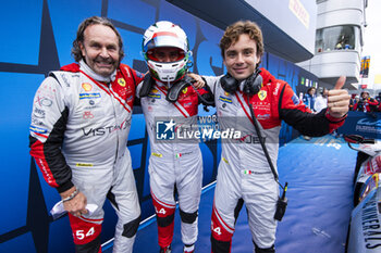 2024-09-15 - 54 FLOHR Thomas (swi), CASTELLACCI Francesco (ita), RIGON Davide (ita), Vista AF Corse, Ferrari 296 GT3 #54, LM GT3, celebrating their win during the 2024 6 Hours of Fuji, 7th round of the 2024 FIA World Endurance Championship, from September 13 to 15, 2024 on the Fuji Speedway in Oyama, Shizuoka, Japan - FIA WEC - 6 HOURS OF FUJI 2024 - ENDURANCE - MOTORS