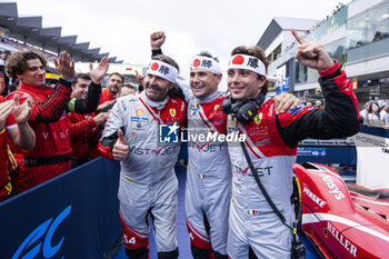 2024-09-15 - 54 FLOHR Thomas (swi), CASTELLACCI Francesco (ita), RIGON Davide (ita), Vista AF Corse, Ferrari 296 GT3 #54, LM GT3, celebrating their win during the 2024 6 Hours of Fuji, 7th round of the 2024 FIA World Endurance Championship, from September 13 to 15, 2024 on the Fuji Speedway in Oyama, Shizuoka, Japan - FIA WEC - 6 HOURS OF FUJI 2024 - ENDURANCE - MOTORS