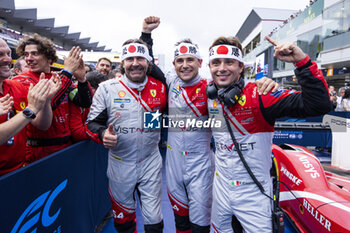 2024-09-15 - 54 FLOHR Thomas (swi), CASTELLACCI Francesco (ita), RIGON Davide (ita), Vista AF Corse, Ferrari 296 GT3 #54, LM GT3, celebrating their win during the 2024 6 Hours of Fuji, 7th round of the 2024 FIA World Endurance Championship, from September 13 to 15, 2024 on the Fuji Speedway in Oyama, Shizuoka, Japan - FIA WEC - 6 HOURS OF FUJI 2024 - ENDURANCE - MOTORS