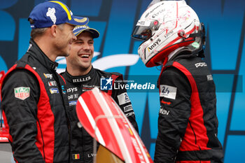 2024-09-15 - 06 ESTRE Kevin (fra), LOTTERER André (ger), VANTHOOR Laurens (bel), Porsche Penske Motorsport, Porsche 963 #06, Hypercar, podium, portrait, during the 2024 6 Hours of Fuji, 7th round of the 2024 FIA World Endurance Championship, from September 13 to 15, 2024 on the Fuji Speedway in Oyama, Shizuoka, Japan - FIA WEC - 6 HOURS OF FUJI 2024 - ENDURANCE - MOTORS