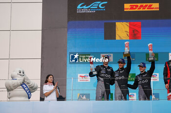 2024-09-15 - 15 VANTHOOR Dries (bel), MARCIELLO Raffaele (swi), WITTMANN Marco (ger), BMW M Team WRT, BMW Hybrid V8 #15, Hypercar, podium, portrait, during the 2024 6 Hours of Fuji, 7th round of the 2024 FIA World Endurance Championship, from September 13 to 15, 2024 on the Fuji Speedway in Oyama, Shizuoka, Japan - FIA WEC - 6 HOURS OF FUJI 2024 - ENDURANCE - MOTORS