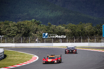 2024-09-15 - 50 FUOCO Antonio (ita), MOLINA Miguel (spa), NIELSEN Nicklas (dnk), Ferrari AF Corse, Ferrari 499P #50, Hypercar, action during the 2024 6 Hours of Fuji, 7th round of the 2024 FIA World Endurance Championship, from September 13 to 15, 2024 on the Fuji Speedway in Oyama, Shizuoka, Japan - FIA WEC - 6 HOURS OF FUJI 2024 - ENDURANCE - MOTORS