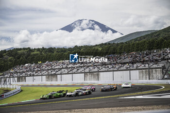 2024-09-15 - 63 BORTOLOTTI Mirko (ita), MORTARA Edoardo (swi), KVYAT Daniil (ita), Lamborghini Iron Lynx, Lamborghini SC63 #63, Hypercar, 93 JENSEN Mikkel (dnk), MULLER Nico (swi), VERGNE Jean-Eric (fra), Peugeot TotalEnergies, Peugeot 9x8 #93, Hypercar, action during the 2024 6 Hours of Fuji, 7th round of the 2024 FIA World Endurance Championship, from September 13 to 15, 2024 on the Fuji Speedway in Oyama, Shizuoka, Japan - FIA WEC - 6 HOURS OF FUJI 2024 - ENDURANCE - MOTORS