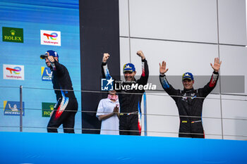 2024-09-15 - VAXIVIERE Matthieu (fra), SCHUMACHER Mick (ger), LAPIERRE Nicolas (fra), Alpine Endurance Team, Alpine A424 #36, Hypercar, podium, portrait during the 2024 6 Hours of Fuji, 7th round of the 2024 FIA World Endurance Championship, from September 13 to 15, 2024 on the Fuji Speedway in Oyama, Shizuoka, Japan - FIA WEC - 6 HOURS OF FUJI 2024 - ENDURANCE - MOTORS