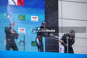 2024-09-15 - VAXIVIERE Matthieu (fra), SCHUMACHER Mick (ger), LAPIERRE Nicolas (fra), Alpine Endurance Team, Alpine A424 #36, Hypercar, podium, portrait during the 2024 6 Hours of Fuji, 7th round of the 2024 FIA World Endurance Championship, from September 13 to 15, 2024 on the Fuji Speedway in Oyama, Shizuoka, Japan - FIA WEC - 6 HOURS OF FUJI 2024 - ENDURANCE - MOTORS