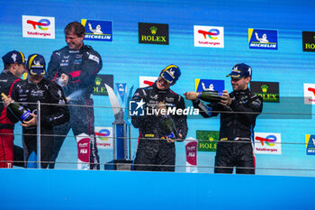 2024-09-15 - VAXIVIERE Matthieu (fra), SCHUMACHER Mick (ger), LAPIERRE Nicolas (fra), Alpine Endurance Team, Alpine A424 #36, Hypercar, podium, portrait during the 2024 6 Hours of Fuji, 7th round of the 2024 FIA World Endurance Championship, from September 13 to 15, 2024 on the Fuji Speedway in Oyama, Shizuoka, Japan - FIA WEC - 6 HOURS OF FUJI 2024 - ENDURANCE - MOTORS