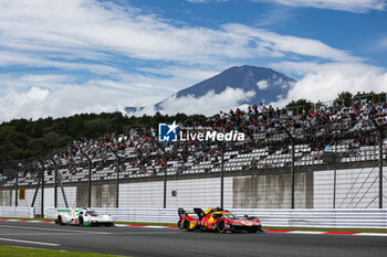 2024-09-15 - 50 FUOCO Antonio (ita), MOLINA Miguel (spa), NIELSEN Nicklas (dnk), Ferrari AF Corse, Ferrari 499P #50, Hypercar, 99 TINCKNELL Harry (gbr), JANI Neel (swi), ANDLAUER Julien (fra), Proton Competition, Porsche 963 #99, Hypercar, action during the 2024 6 Hours of Fuji, 7th round of the 2024 FIA World Endurance Championship, from September 13 to 15, 2024 on the Fuji Speedway in Oyama, Shizuoka, Japan - FIA WEC - 6 HOURS OF FUJI 2024 - ENDURANCE - MOTORS