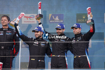 2024-09-15 - 36 VAXIVIERE Matthieu (fra), SCHUMACHER Mick (ger), LAPIERRE Nicolas (fra), Alpine Endurance Team, Alpine A424 #36, Hypercar, podium, portrait during the 2024 6 Hours of Fuji, 7th round of the 2024 FIA World Endurance Championship, from September 13 to 15, 2024 on the Fuji Speedway in Oyama, Shizuoka, Japan - FIA WEC - 6 HOURS OF FUJI 2024 - ENDURANCE - MOTORS