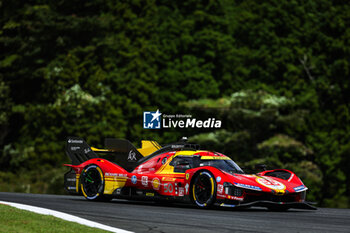 2024-09-15 - 50 FUOCO Antonio (ita), MOLINA Miguel (spa), NIELSEN Nicklas (dnk), Ferrari AF Corse, Ferrari 499P #50, Hypercar, action during the 2024 6 Hours of Fuji, 7th round of the 2024 FIA World Endurance Championship, from September 13 to 15, 2024 on the Fuji Speedway in Oyama, Shizuoka, Japan - FIA WEC - 6 HOURS OF FUJI 2024 - ENDURANCE - MOTORS