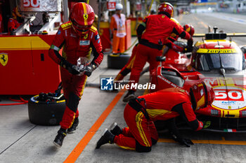 2024-09-15 - 50 FUOCO Antonio (ita), MOLINA Miguel (spa), NIELSEN Nicklas (dnk), Ferrari AF Corse, Ferrari 499P #50, Hypercar, action during the 2024 6 Hours of Fuji, 7th round of the 2024 FIA World Endurance Championship, from September 13 to 15, 2024 on the Fuji Speedway in Oyama, Shizuoka, Japan - FIA WEC - 6 HOURS OF FUJI 2024 - ENDURANCE - MOTORS