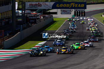 2024-09-29 - 09 RIED Jonas (ger), CAPIETTO Macéo (fra), CAIROLI Matteo (ita), Iron Lynx - Proton, Oreca 07 - Gibson, action, 65 MALDONADO Manuel (gbr), MILESI Charles (fra), LECLERC Arthur (mco), Panis Racing, Oreca 07 - Gibson, action, start of the race, depart, during the 4 Hours of Mugello 2024, 5th round of the 2024 European Le Mans Series on the Mugello Circuit from September 26 to 29, 2024 in Scarperia e San Piero, Italy - AUTO - ELMS - 4 HOURS OF MUGELLO 2024 - ENDURANCE - MOTORS