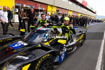 2024-09-29 - 09 RIED Jonas (ger), CAPIETTO Macéo (fra), CAIROLI Matteo (ita), Iron Lynx - Proton, Oreca 07 - Gibson, celebration portrait during the 4 Hours of Mugello 2024, 5th round of the 2024 European Le Mans Series on the Mugello Circuit from September 26 to 29, 2024 in Scarperia e San Piero, Italy - AUTO - ELMS - 4 HOURS OF MUGELLO 2024 - ENDURANCE - MOTORS