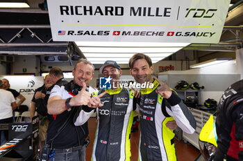 2024-09-29 - 29 SALES Rodrigo (usa), BECHE Mathias (fra), SAUCY Grégoire (swi), Richard Mille by TDS, Oreca 07 - Gibson, celebration portrait during the 4 Hours of Mugello 2024, 5th round of the 2024 European Le Mans Series on the Mugello Circuit from September 26 to 29, 2024 in Scarperia e San Piero, Italy - AUTO - ELMS - 4 HOURS OF MUGELLO 2024 - ENDURANCE - MOTORS