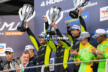 2024-09-29 - 09 RIED Jonas (ger), CAPIETTO Macéo (fra), CAIROLI Matteo (ita), Iron Lynx - Proton, Oreca 07 - Gibson, podium during the 4 Hours of Mugello 2024, 5th round of the 2024 European Le Mans Series on the Mugello Circuit from September 26 to 29, 2024 in Scarperia e San Piero, Italy - AUTO - ELMS - 4 HOURS OF MUGELLO 2024 - ENDURANCE - MOTORS