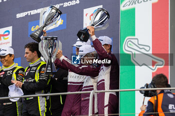 2024-09-29 - 50 LAURSEN Johnny (dnk), LAURSEN Conrad (dnk), NIELSEN Nicklas (dnk), Formula Racing, Ferrari 296 LMGT3, podium portrait during the 4 Hours of Mugello 2024, 5th round of the 2024 European Le Mans Series on the Mugello Circuit from September 26 to 29, 2024 in Scarperia e San Piero, Italy - AUTO - ELMS - 4 HOURS OF MUGELLO 2024 - ENDURANCE - MOTORS