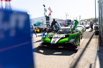 2024-10-10 - 63 CAIROLI Matteo (ita), CALDARELLI Andrea (ita), GROSJEAN Romain (che), Lamborghini Iron Lynx, Lamborgghini SC63, paddock during the 2024 6 Hours of Fuji, 7th round of the 2024 FIA World Endurance Championship, from September 13 to 15, 2024 on the Fuji Speedway in Oyama, Shizuoka, Japan - FIA WEC - 6 HOURS OF FUJI 2024 - ENDURANCE - MOTORS