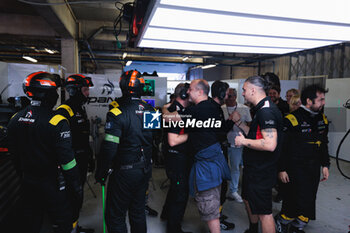 2024-10-18 - Pole position of 65 MALDONADO Manuel (gbr), MILESI Charles (fra), LECLERC Arthur (mco), Panis Racing, Oreca 07 - Gibson, portrait celebration during the 4 Hours of Portimao 2024, 6th round of the 2024 European Le Mans Series on the Algarve International Circuit from October 16 to 19, 2024 in Portimao, Portugal - AUTO - ELMS - 4 HOURS OF PORTIMAO 2024 - ENDURANCE - MOTORS