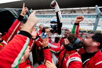 2024-10-19 - Celebration of 83 PERRODO François (fra), VAXIVIERE Matthieu (fra), ROVERA Alessio (ita), Oreca 07 - Gibson, portrait during the 4 Hours of Portimao 2024, 6th round of the 2024 European Le Mans Series on the Algarve International Circuit from October 16 to 19, 2024 in Portimao, Portugal - AUTO - ELMS - 4 HOURS OF PORTIMAO 2024 - ENDURANCE - MOTORS