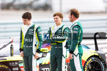 2024-10-19 - HASSE-CLOT Valentin, Racing Spirit of Leman, Aston Martin Vantage AMR LMGT3, portrait STEVENSON Casper (gbr), Racing Spirit of Leman, Aston Martin Vantage AMR LMGT3, portrait DEBOER Derek (usa), Racing Spirit of Leman, Aston Martin Vantage AMR LMGT3, portrait during the 4 Hours of Portimao 2024, 6th round of the 2024 European Le Mans Series on the Algarve International Circuit from October 16 to 19, 2024 in Portimao, Portugal - AUTO - ELMS - 4 HOURS OF PORTIMAO 2024 - ENDURANCE - MOTORS