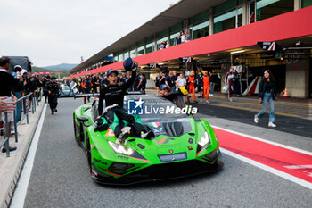 2024-10-19 - Celebration of 63 HAMAGUCHI Hiroshi (jpn), JEFFERIES Axcil (zwe), CALDARELLI Andrea (mco), Iron Lynx, Lamborghini Huracan LMGT3 Evo2, portrait during the 4 Hours of Portimao 2024, 6th round of the 2024 European Le Mans Series on the Algarve International Circuit from October 16 to 19, 2024 in Portimao, Portugal - AUTO - ELMS - 4 HOURS OF PORTIMAO 2024 - ENDURANCE - MOTORS