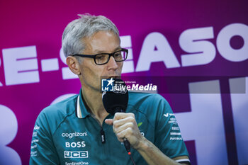 2024-02-21 - KRACK Mike (ger), Team Principal and CEO of Aston Martin F1 Team, portrait in press conference during the Formula 1 Aramco pre-season testing 2024 of the 2024 FIA Formula One World Championship from February 21 to 23, 2024 on the Bahrain International Circuit, in Sakhir, Bahrain - F1 - PRE-SEASON TESTING 2024 - BAHRAIN - FORMULA 1 - MOTORS