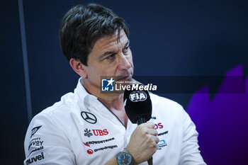 2024-02-21 - WOLFF Toto (aut), Team Principal & CEO of Mercedes AMG F1 Team, portrait in press conference during the Formula 1 Aramco pre-season testing 2024 of the 2024 FIA Formula One World Championship from February 21 to 23, 2024 on the Bahrain International Circuit, in Sakhir, Bahrain - F1 - PRE-SEASON TESTING 2024 - BAHRAIN - FORMULA 1 - MOTORS