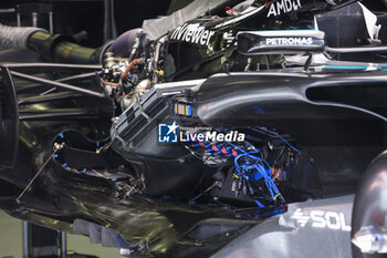 2024-02-21 - Mercedes AMG F1 Team W15, mechanical detail during the Formula 1 Aramco pre-season testing 2024 of the 2024 FIA Formula One World Championship from February 21 to 23, 2024 on the Bahrain International Circuit, in Sakhir, Bahrain - F1 - PRE-SEASON TESTING 2024 - BAHRAIN - FORMULA 1 - MOTORS